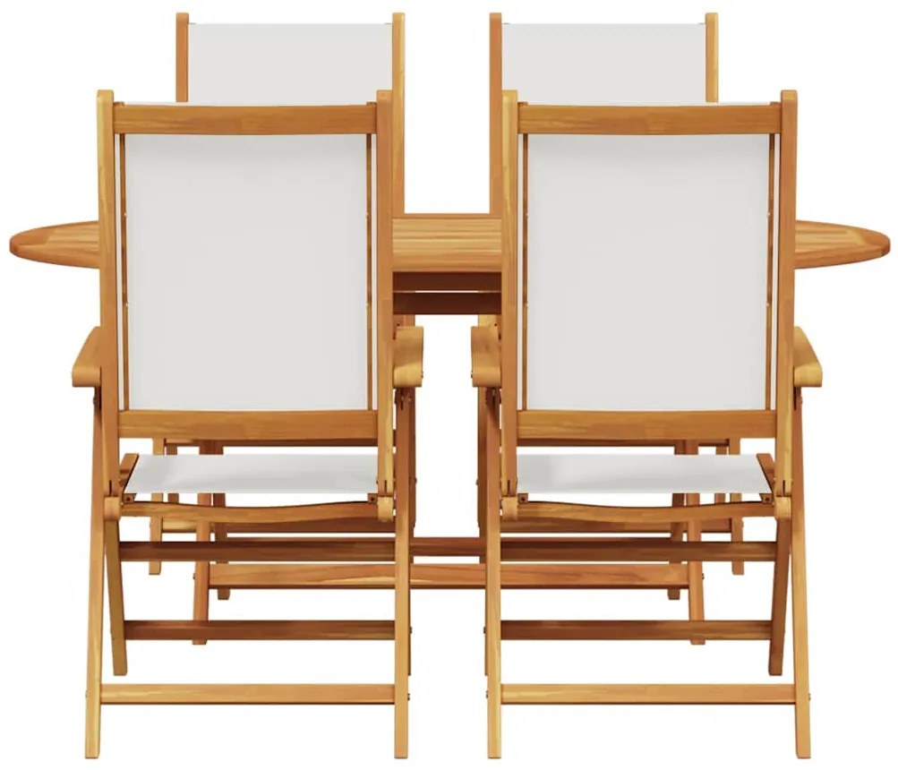 Conjunto de Jantar de Jardim 5 pcs Branco creme 4 Lugares