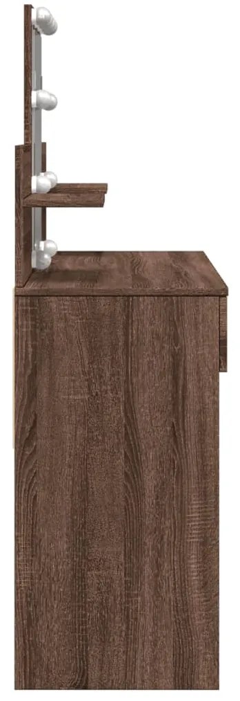 Toucador com LEDs 100x40x130 cm cor carvalho castanho