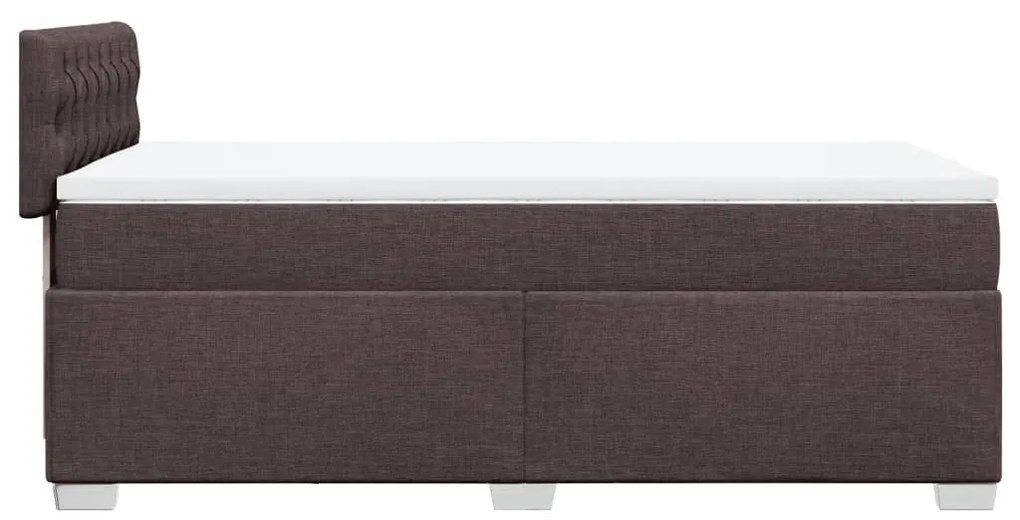 Cama com molas/colchão 90x200 cm tecido castanho-escuro