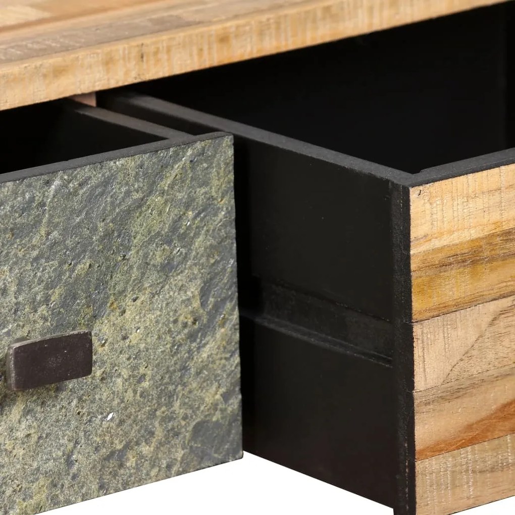Mesa de centro teca maciça reciclada 90x65x40 cm