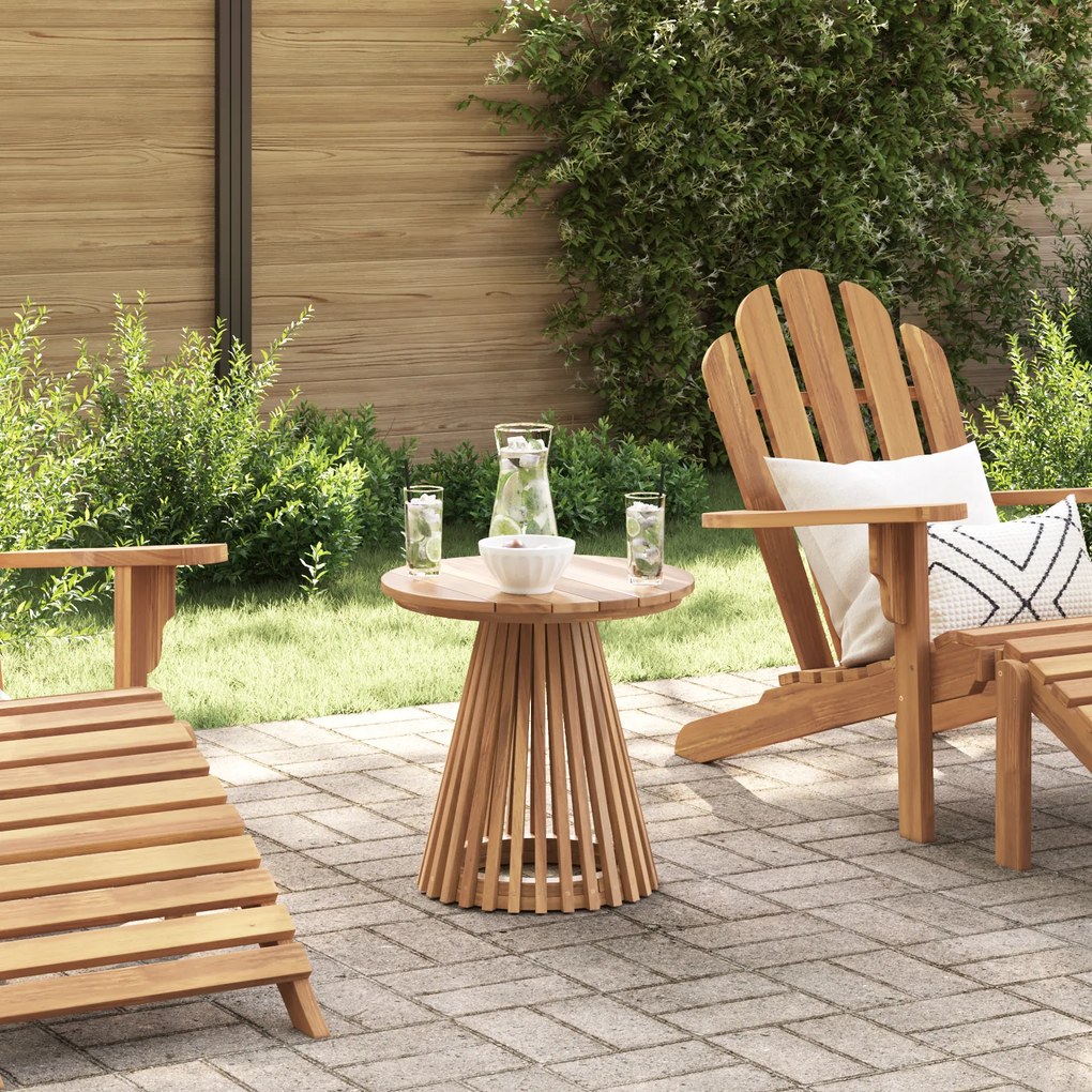 vidaXL Mesa Lateral de Jardim Ø50x49,5 cm de Madeira Sólida de Teca