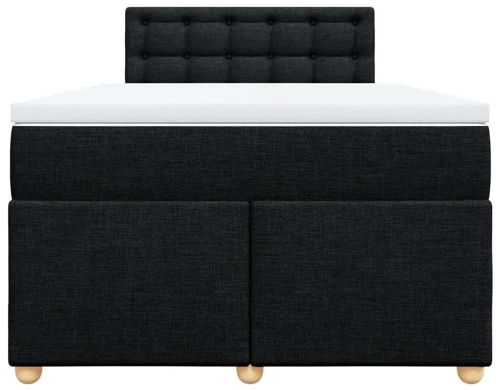 Cama boxspring com colchão 120x190 cm tecido preto