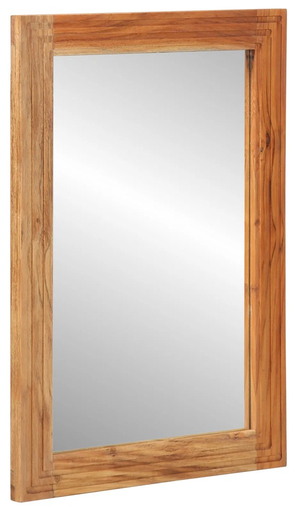 vidaXL Espelho de Banheiro 50x70x3 cm Madeira Sólida de Acácia