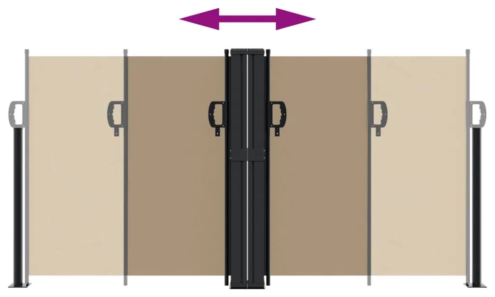 Toldo lateral retrátil 120x1000 cm cinzento-acastanhado