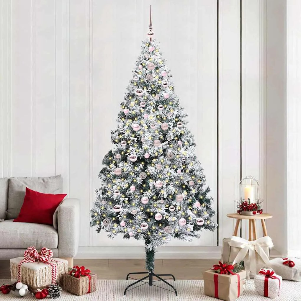 vidaXL Árvore de Natal Artificial Branco 240 cm PVC, Aço e Plástico