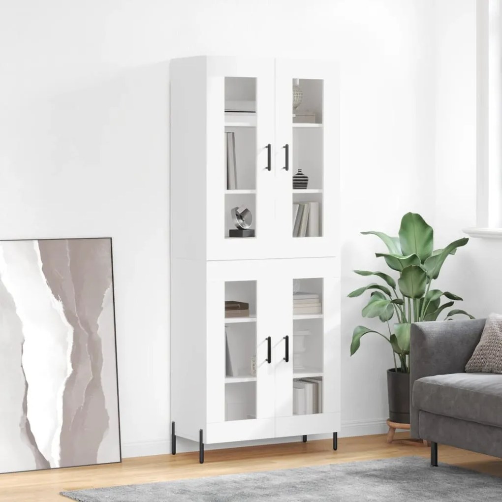 vidaXL Armário alto 69,5x34x180 cm derivados de madeira branco