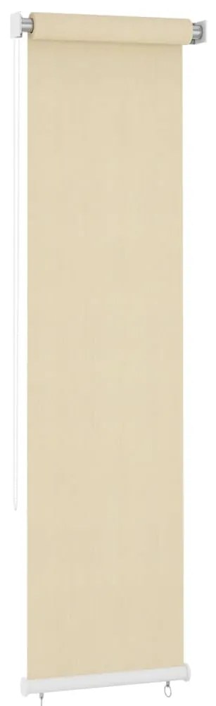 vidaXL Estore de rolo para exterior PEAD 60x230 cm cor creme