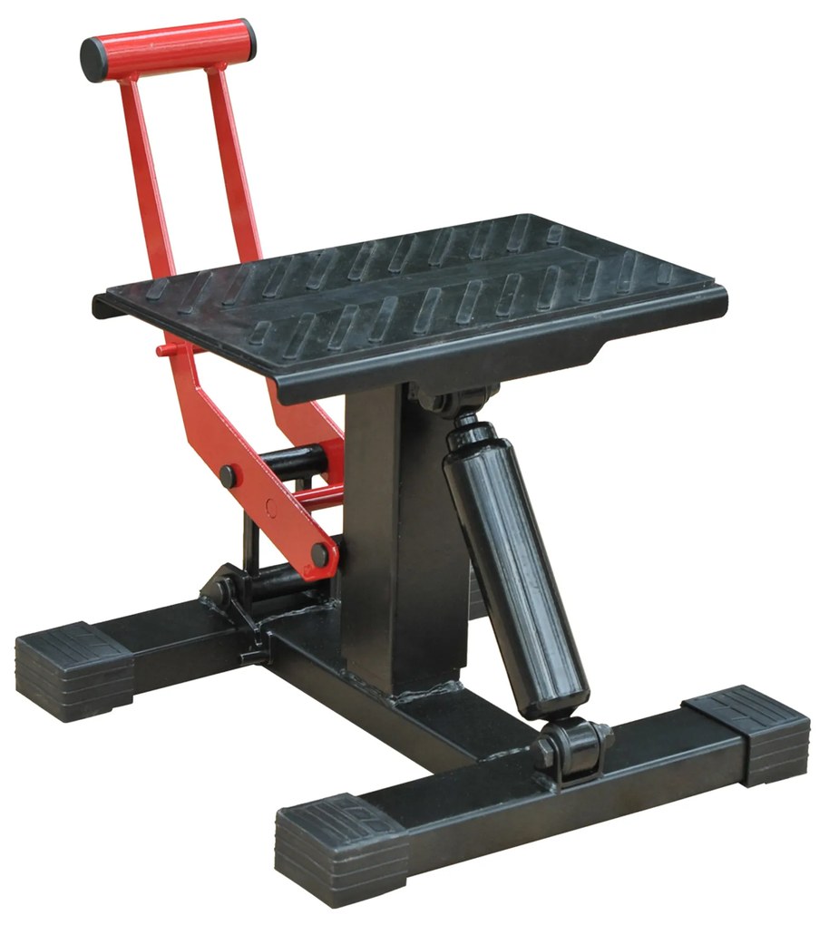 HOMCOM Plataforma Elevadora para Motocicletas Universal com Altura Ajustável 28x17,5x24,5x35,5 cm Preto e Vermelho