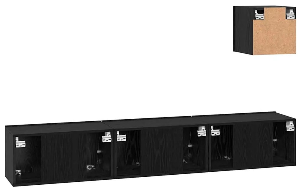 Conjunto de móvel de TV 4 pcs Carvalho preto 60 x 30 x 30 cm