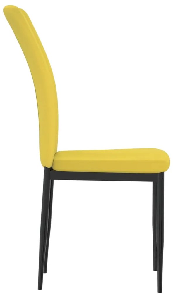 Cadeiras de jantar 2 pcs veludo amarelo mostarda