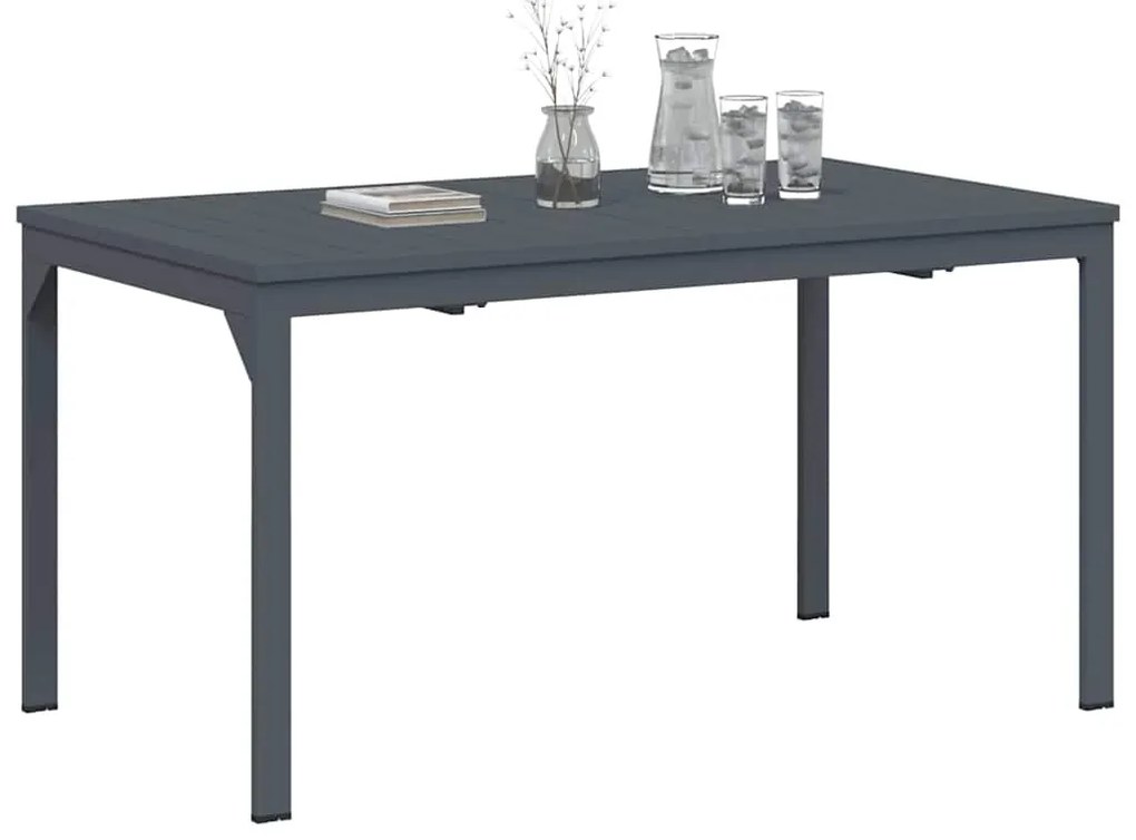 Mesa de Jardim Cinza Escuro 180 x 80 x 76 cm Alumínio