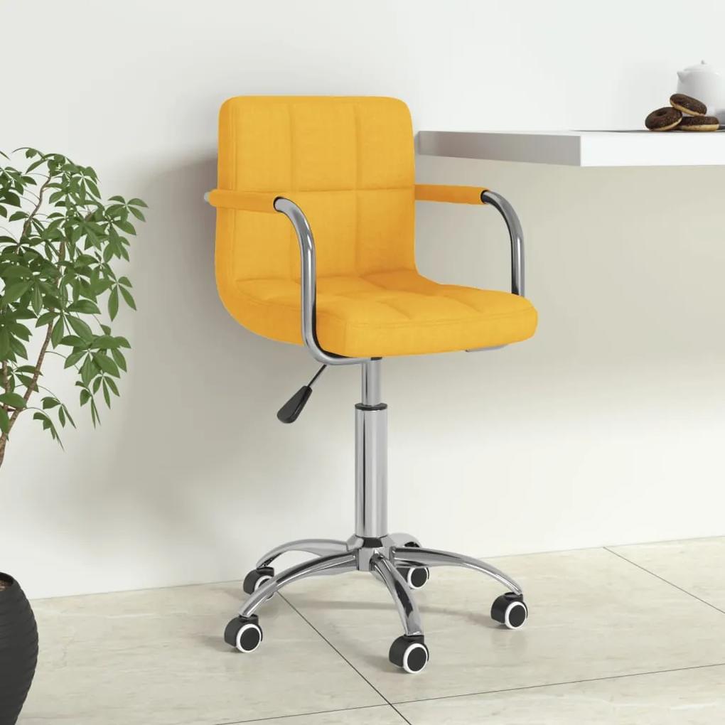 334674 vidaXL Cadeira de escritório giratória tecido amarelo mostarda