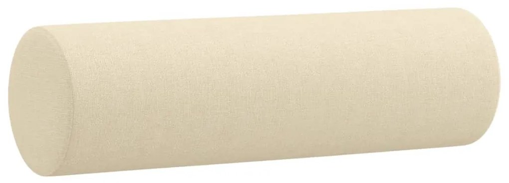 Sofá 3 lugares + almofadas decorativas 180 cm tecido cor creme