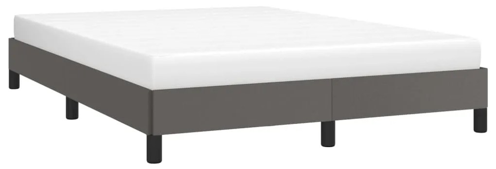 Estrutura de cama 140x190 cm couro artificial cinzento