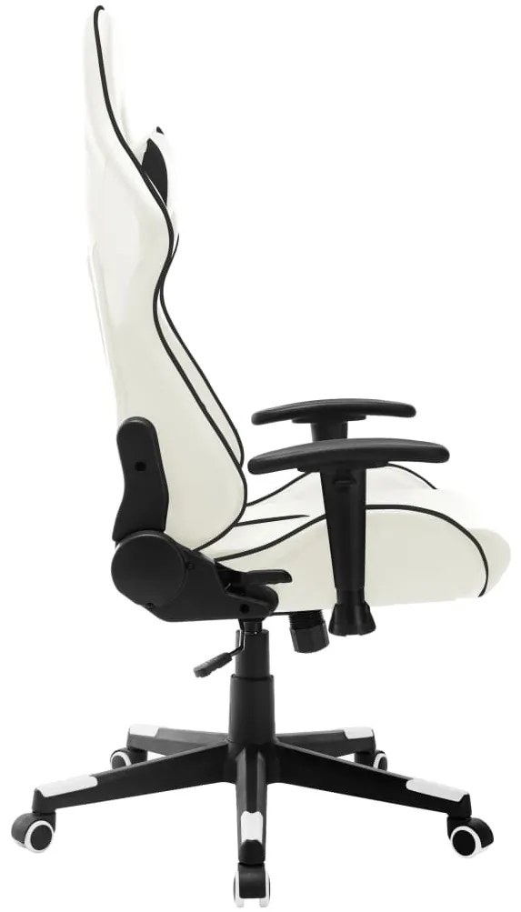 Cadeira de gaming couro artificial branco e preto