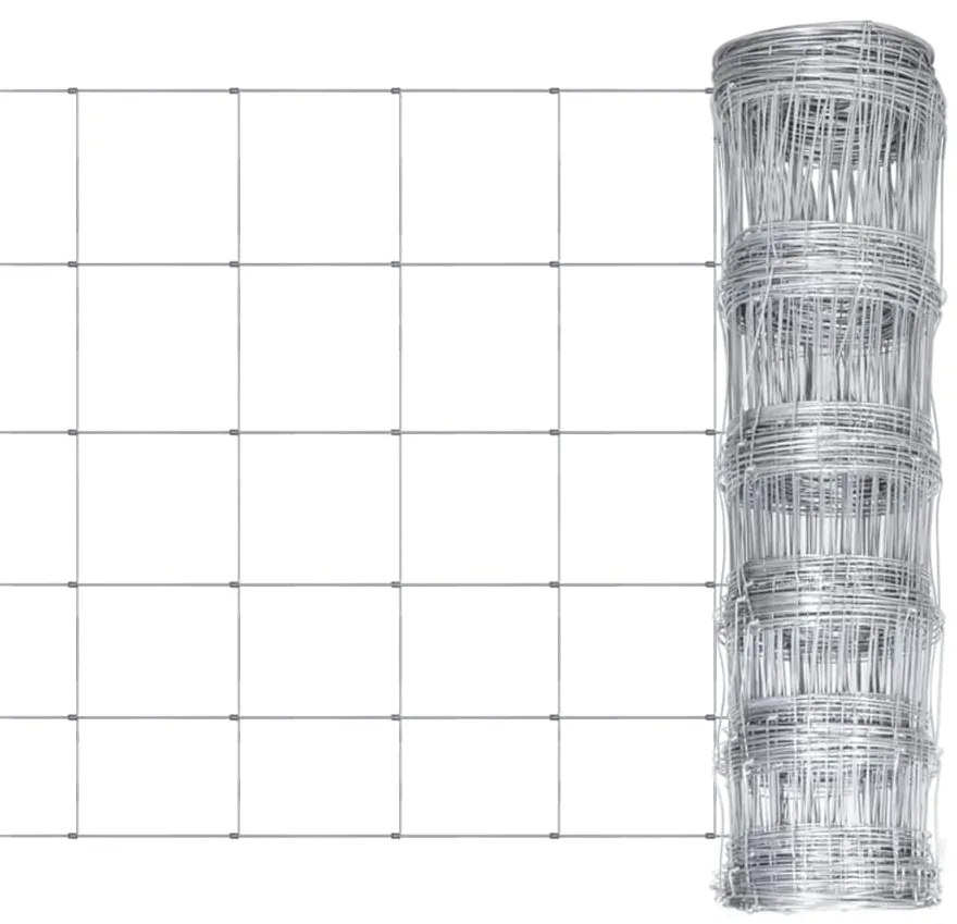 Vedação de jardim 50 m 80 cm aço galvanizado