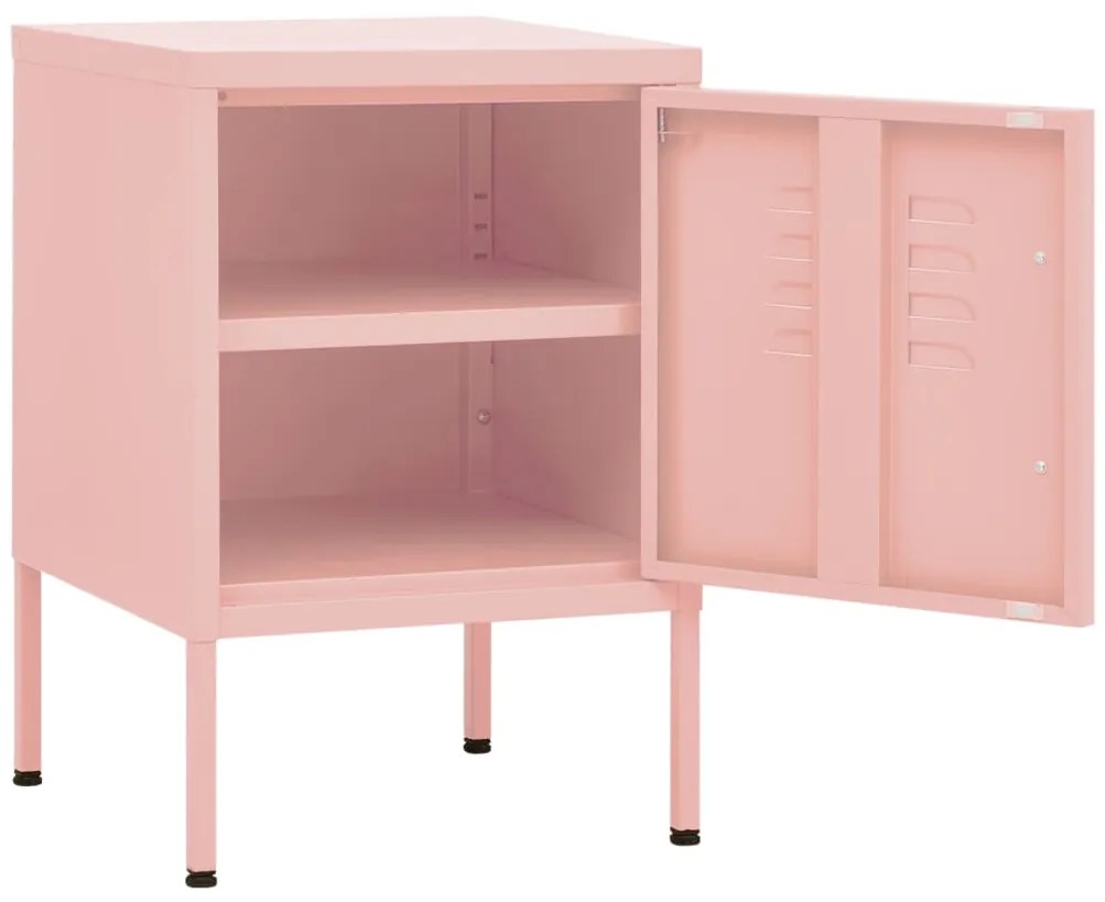 Mesa de cabeceira 35x35x51 cm aço rosa