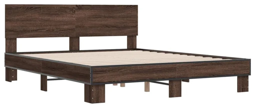 Estrutura de cama 150x200cm derivados madeira/metal