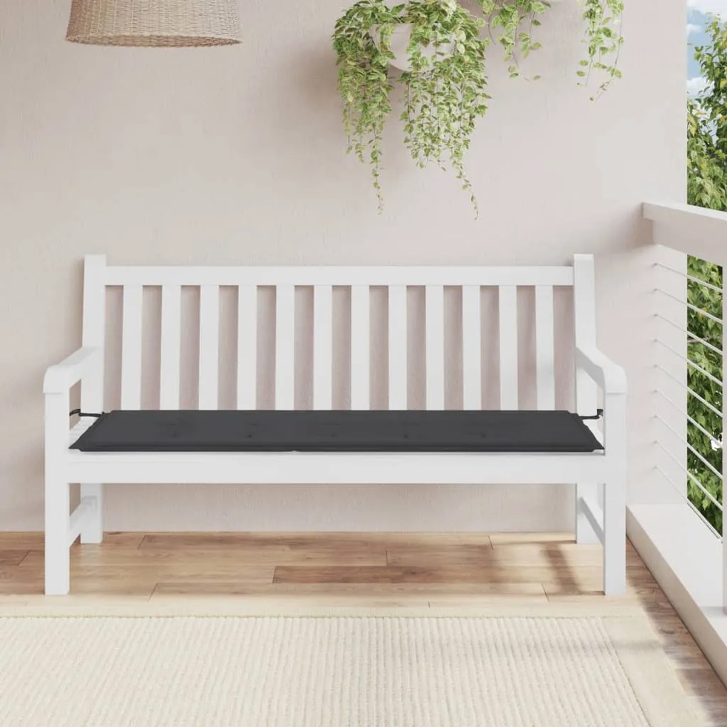 vidaXL Almofadão p/ banco de jardim 150x50x4 cm tecido oxford preto