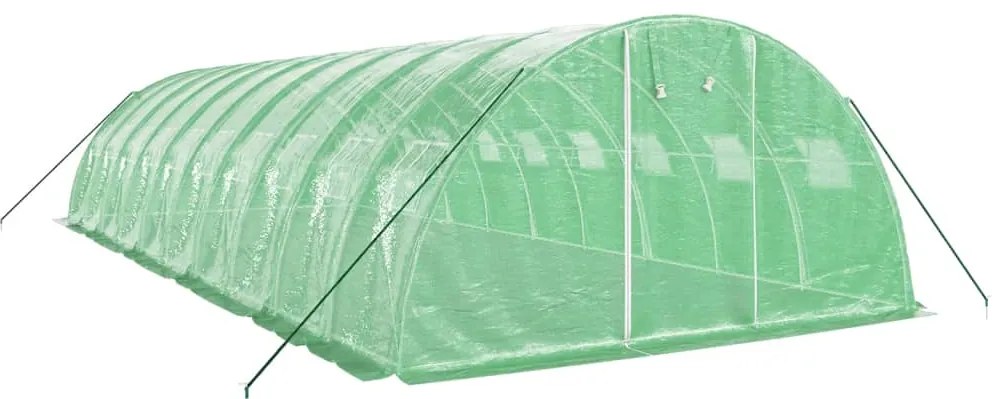 Estufa com estrutura de aço 40 m² 10x4x2 m verde