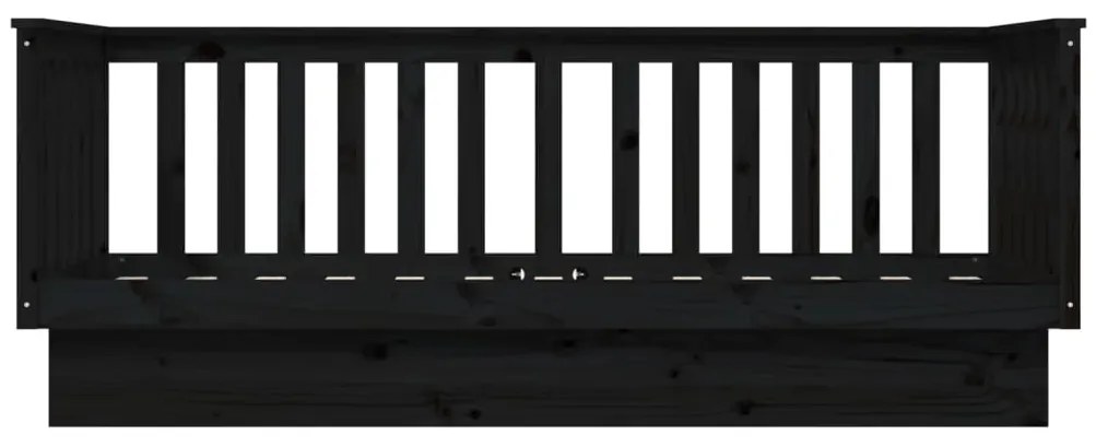 Sofá-cama 75x190 cm madeira de pinho maciça preto