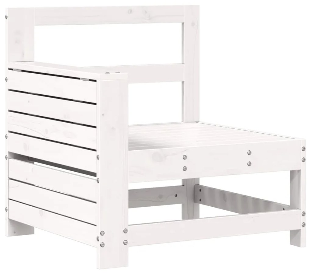 4 pcs conjunto sofás de jardim madeira de pinho maciça branco