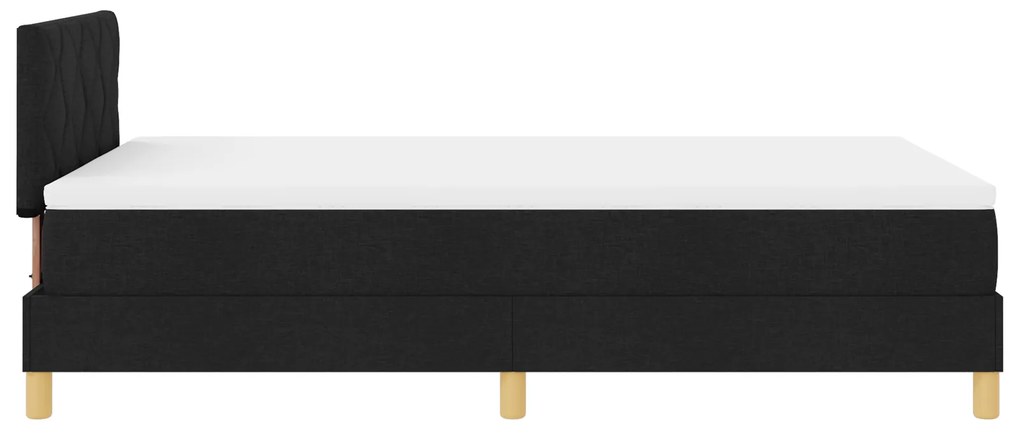 Cama Box com Colchão & LED Preta 120x200 cm Tecido