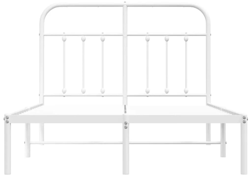 Estrutura de cama com cabeceira 120x200 cm metal branco