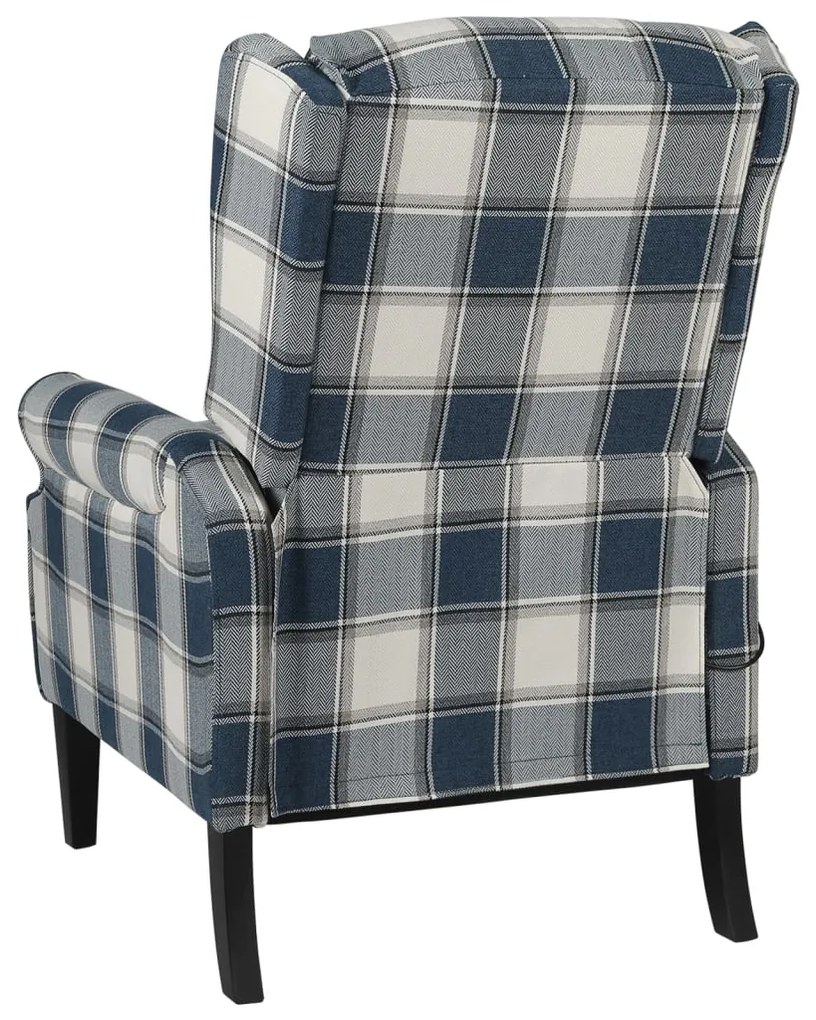 Poltrona de massagens reclinável tecido azul