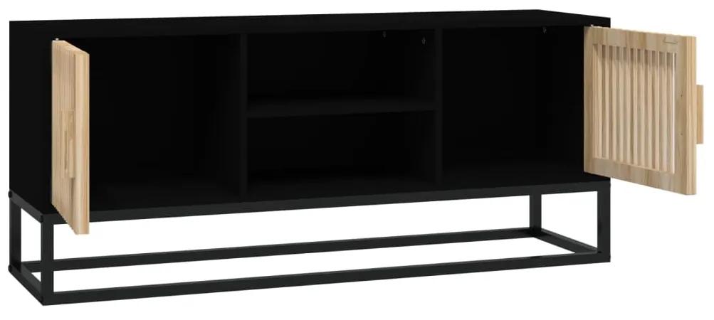 Móvel de TV 105x30x45 cm derivados de madeira e ferro preto