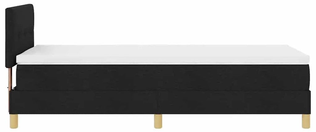 Cama Box Spring com Colchão e LED Preta 90x190 cm Tecido
