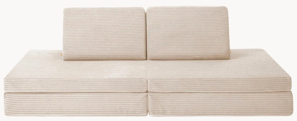 Sofá de brincar modular em bombazina para crianças artesanal Mila