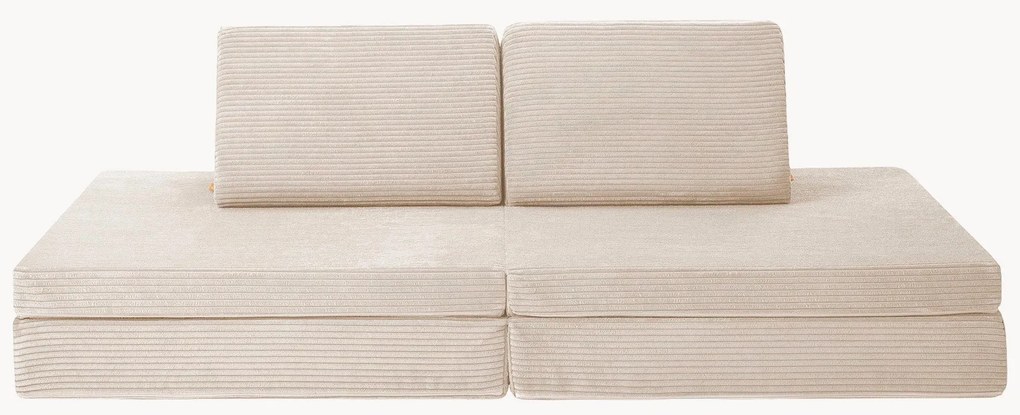 Sofá de brincar modular para crianças em bombazina artesanal Mila