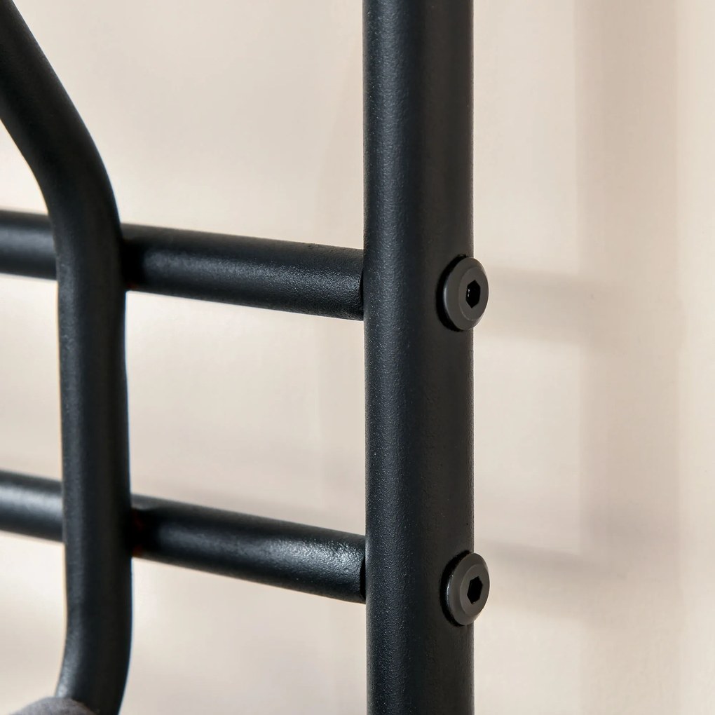 HOMCOM Móvel Cabide de Entrada com 18 Ganchos e Sapateira Armário de Entrada com Cabide com 3 Prateleiras 67x30x185 cm Preto