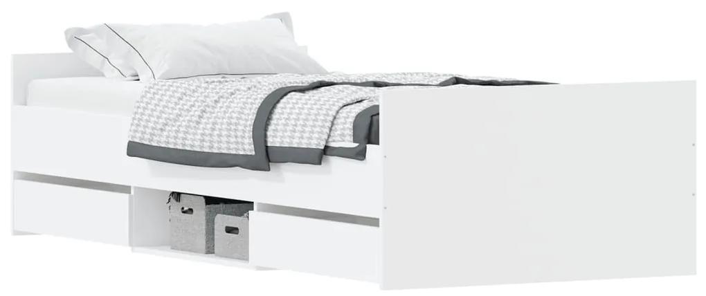 Estrutura de cama c/ painéis cabeceira e pés 100x200 cm branco
