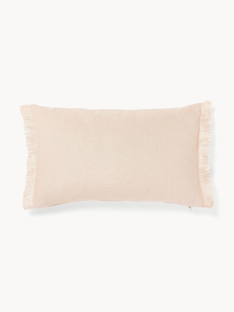 Capa de almofada em linho com franjas Luana