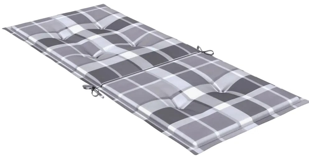 Almofadões cadeiras altas de jardim 2pcs tecido xadrez cinza