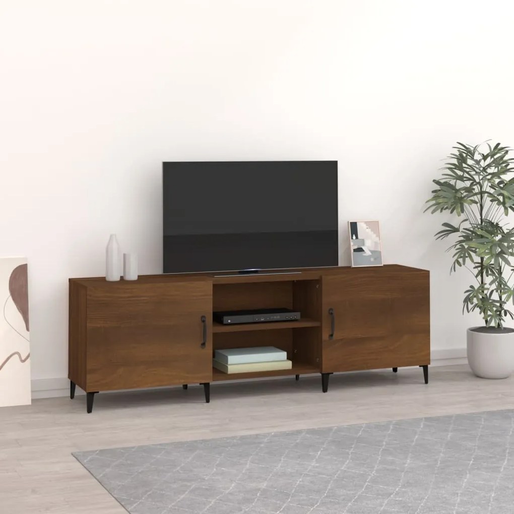 817506 vidaXL Móvel de TV 150x30x50 cm derivados de madeira carvalho castanho