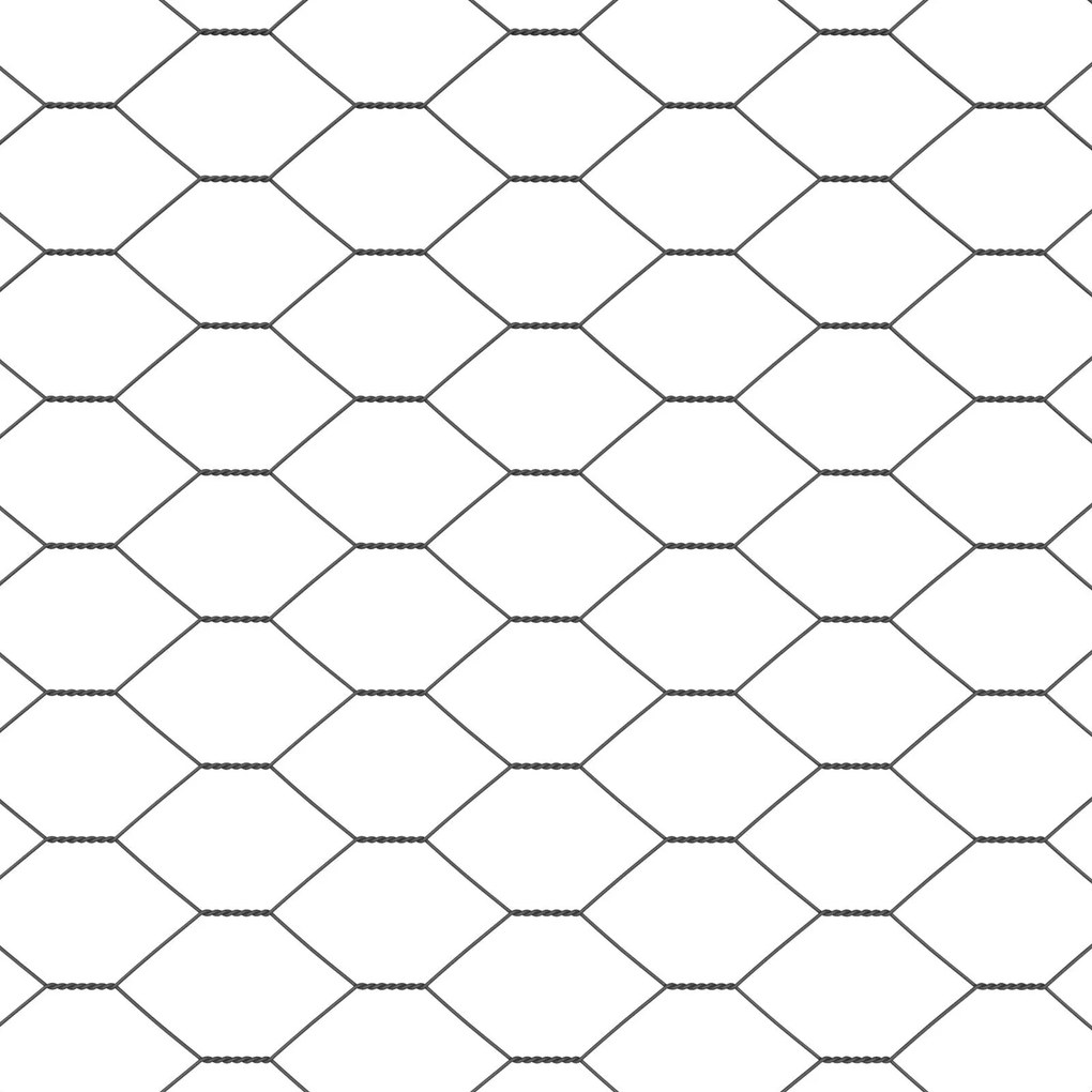 Postes de Cerca vidaXL 22 pcs U-Channel Cinza 100 cm Aço, Cerca Hexago