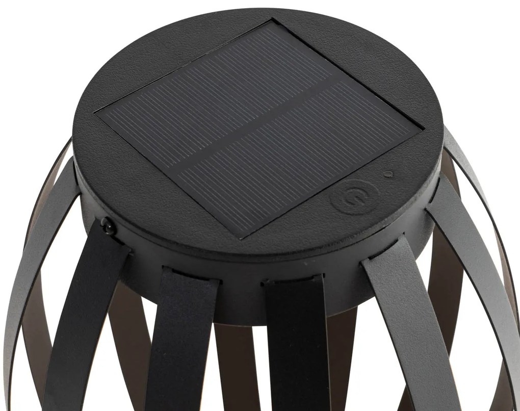 Conjunto de 2 candeeiros de mesa para exterior preto com 3 níveis de intensidade regulável solar e recarregável - Sheldon