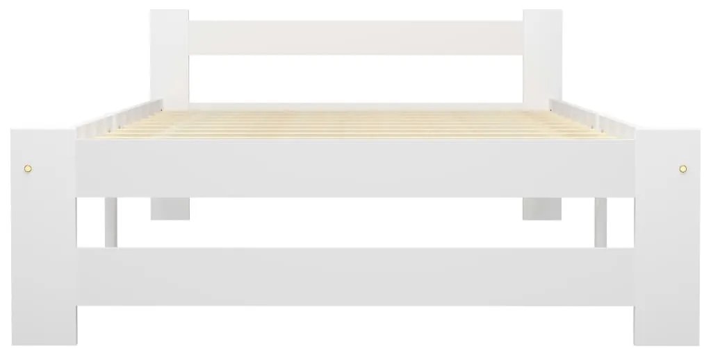 Estrutura de cama 90x200 cm madeira pinho maciço branco