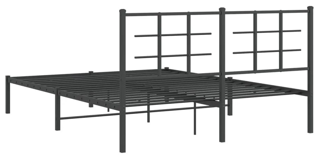 Estrutura de cama com cabeceira 160x200 cm metal preto