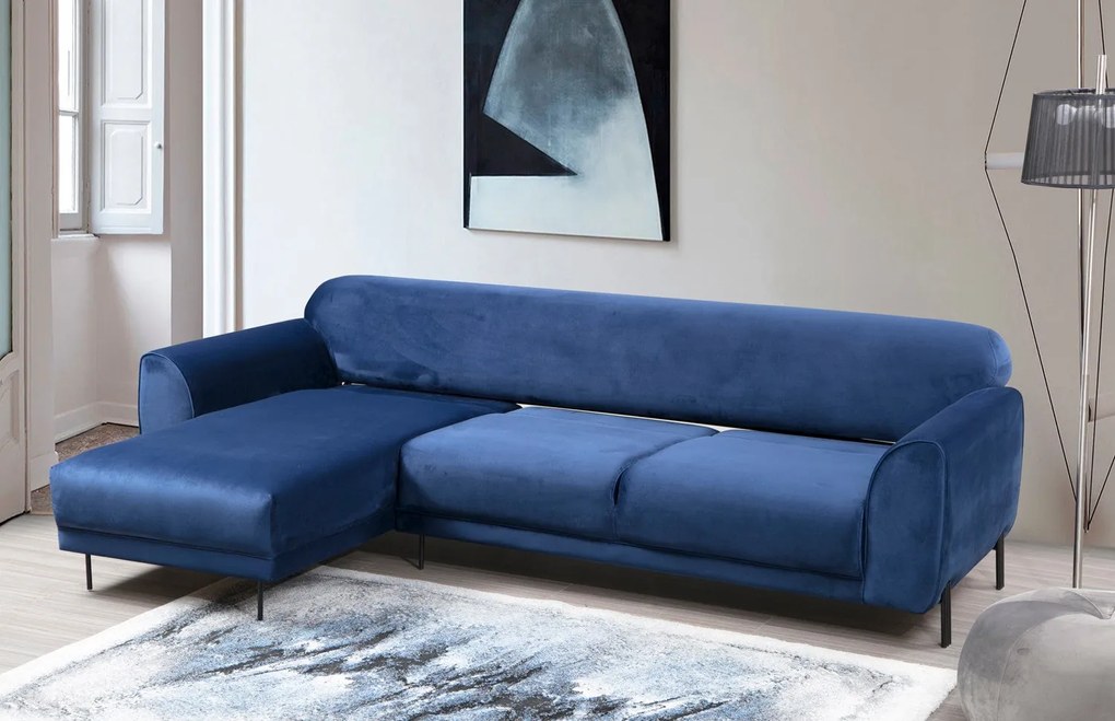 Sofá-cama de canto Image Corner – Azul Marinho – 287 cm x 169 cm