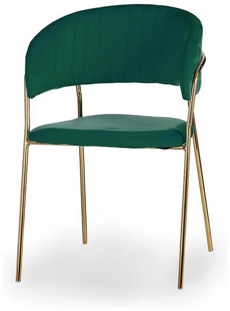 Cadeira Dourado Verde Poliéster Ferro (49 x 80,5 x 53 cm)