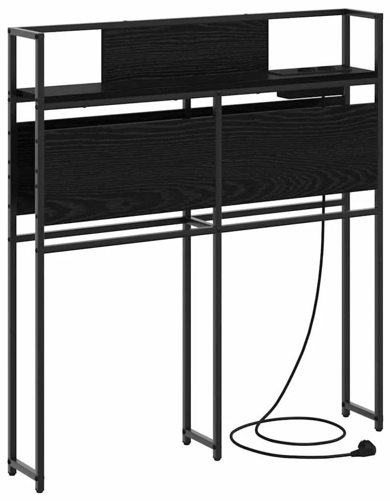 Cabeceira de armazenamento com cabeceira Carvalho preto 90 cm