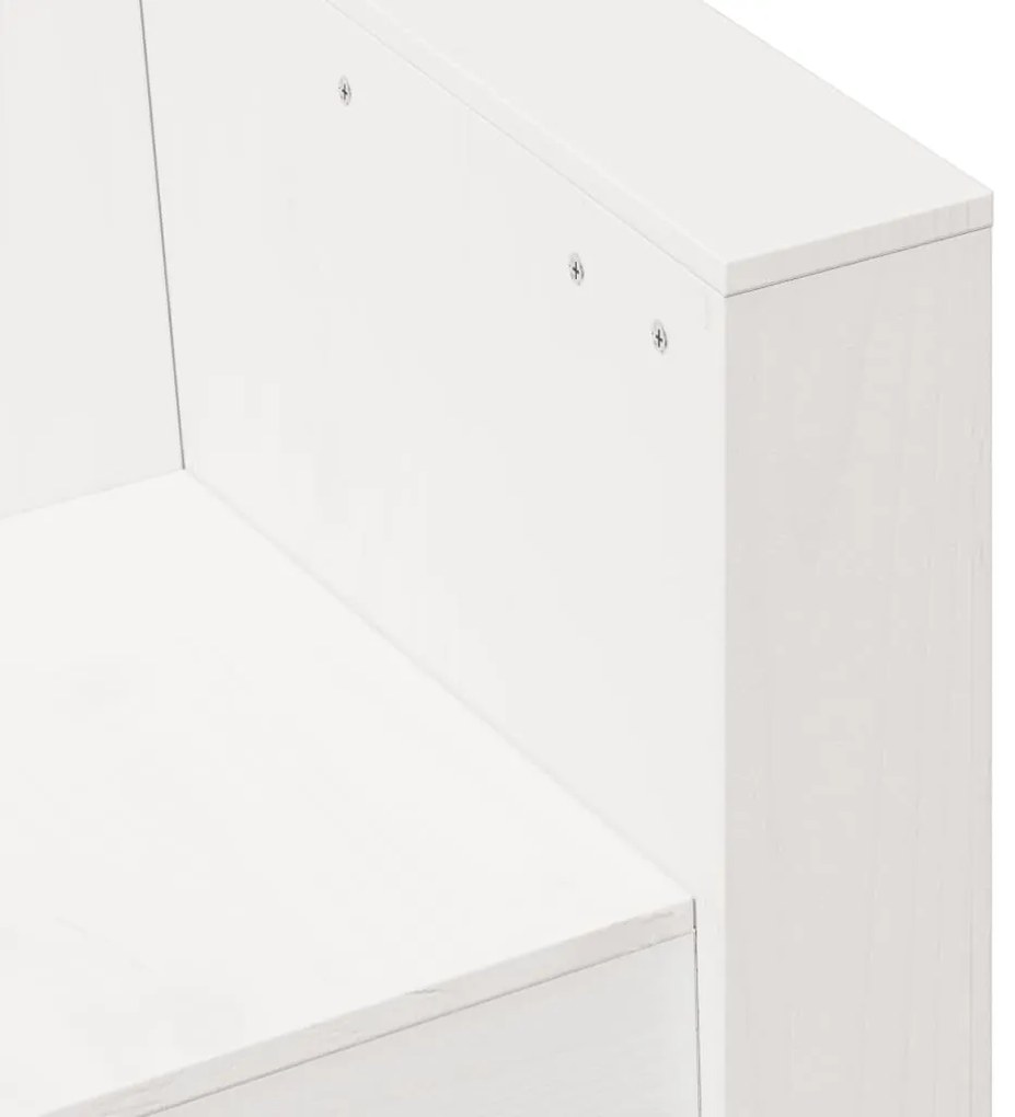 2 pcs conjunto lounge de jardim madeira de pinho maciça branco