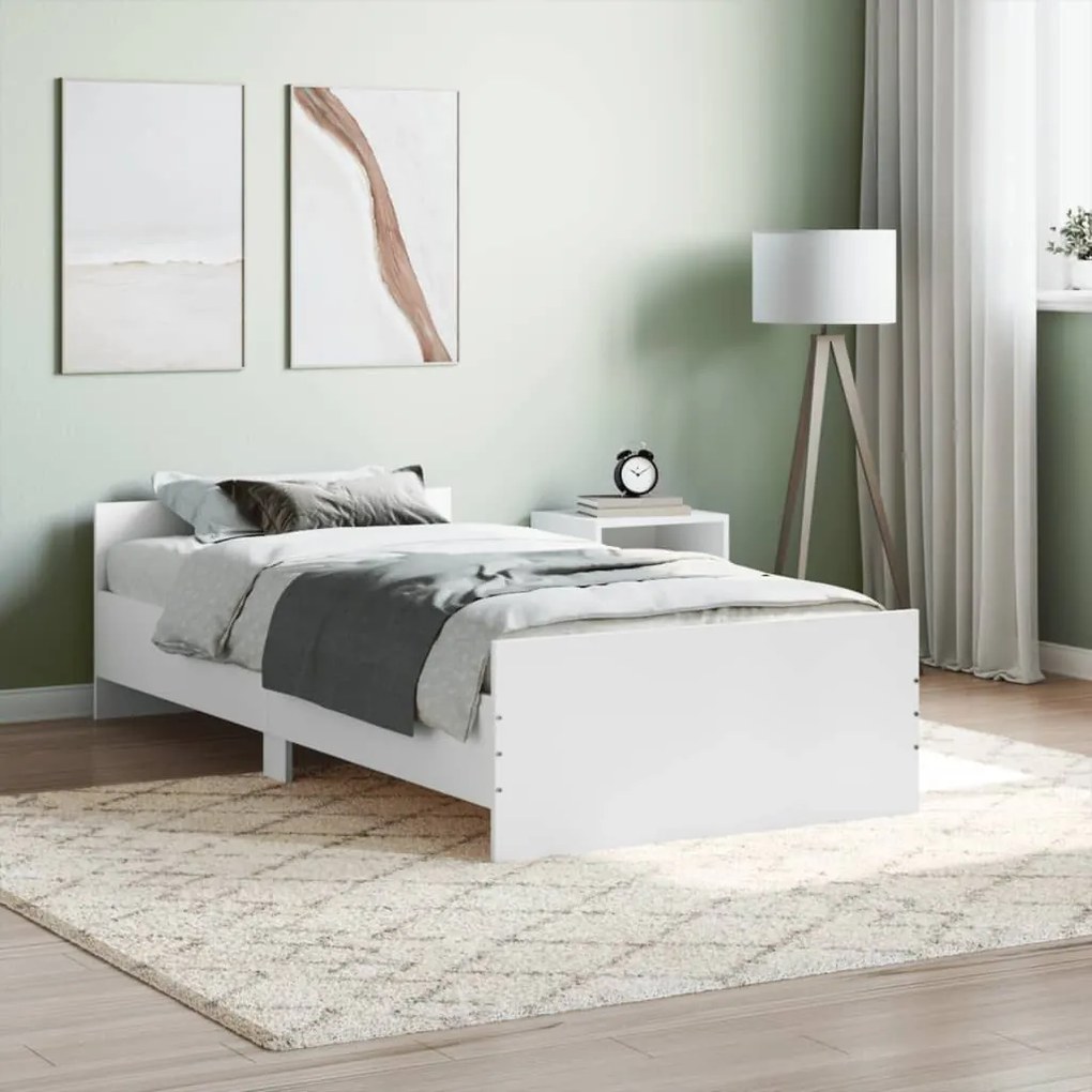 Estrutura de Cama Moon - 90x190 cm - Branco - Design Moderno