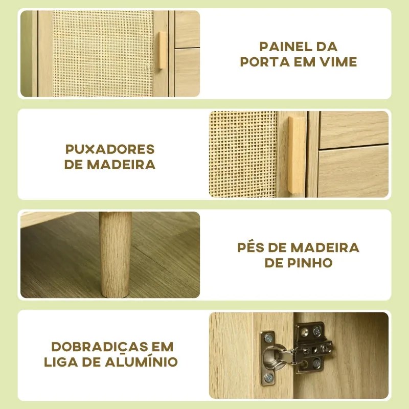 Aparador Vici em Vime de 80 cm - Design Natura