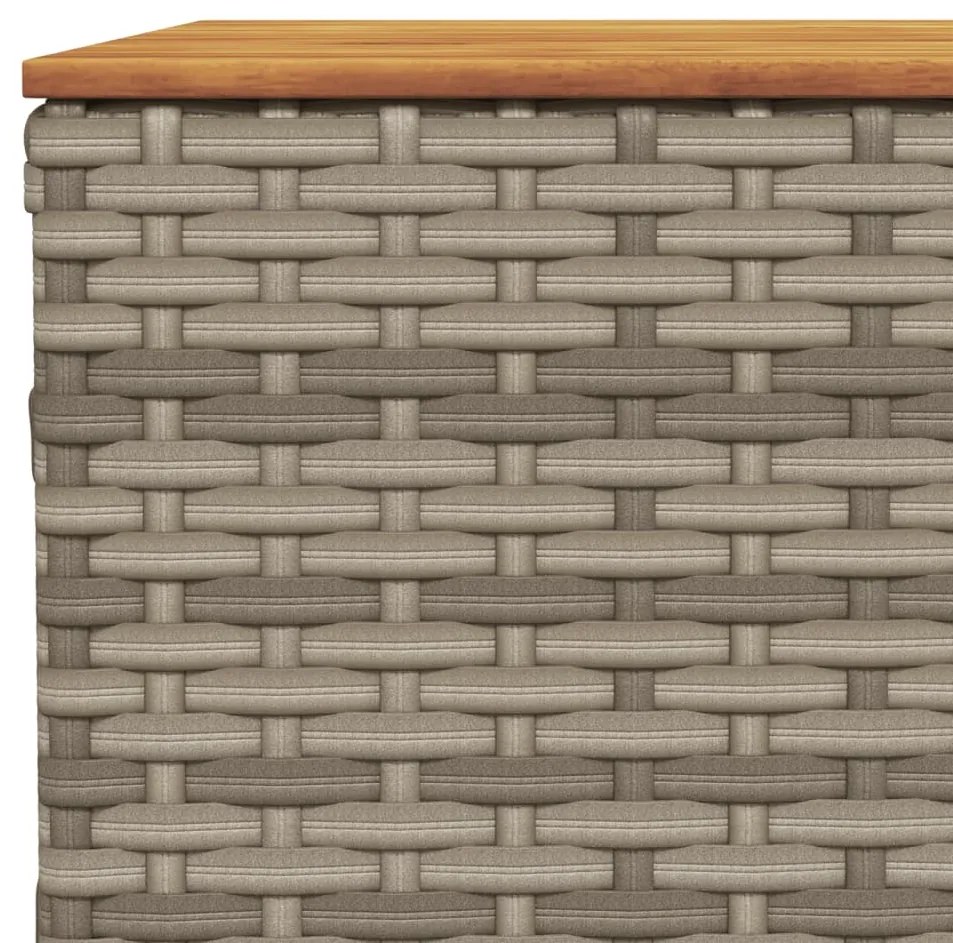 10 pcs conjunto sofás de jardim c/ almofadões vime PE cinzento