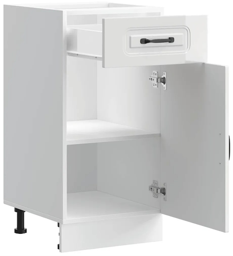 Armário de cozinha baixo Kalmar branco alto brilho
